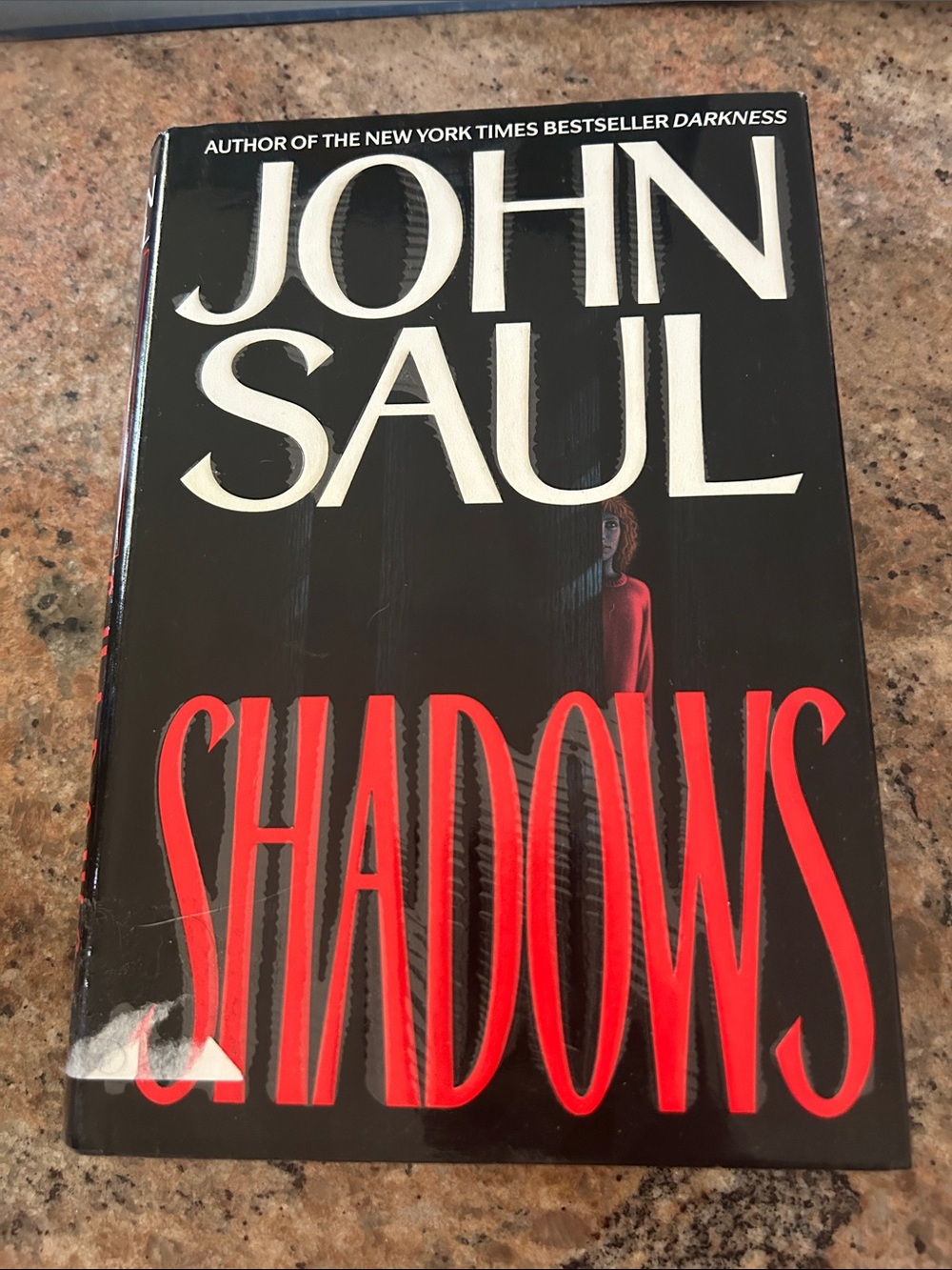 John Saul "Shadows" Hardcover Book - Black & Red